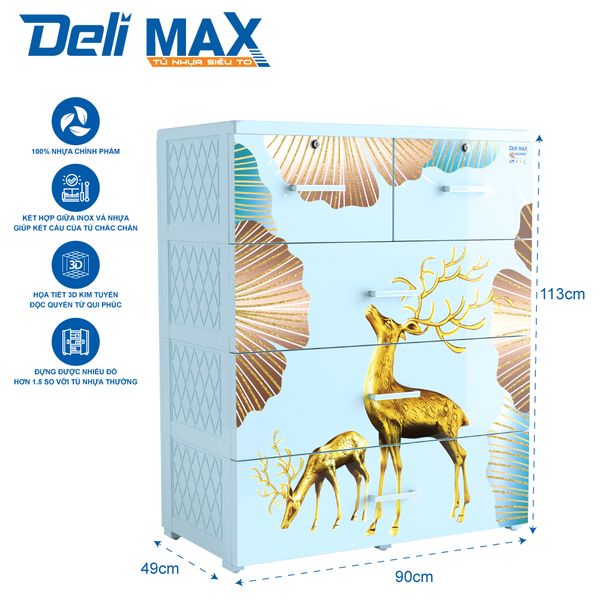 Tủ nhựa DELI MAX 4 tầng - Nội Ngoại Thất Inox Nhựa - Qui Phúc - quiphuc.com