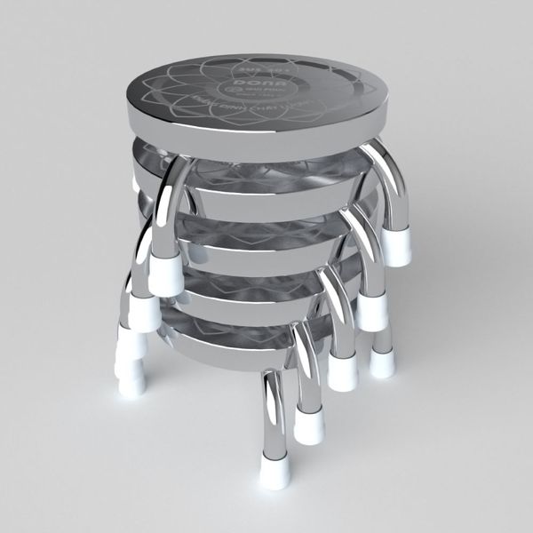 Ghế đẩu inox đòn DONA mặt 28 phi 22 - Nội Ngoại Thất Inox Nhựa - Qui Phúc - quiphuc.com