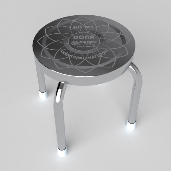 Ghế đẩu inox DONA S mặt 28 phi 25 - Nội Ngoại Thất Inox Nhựa - Qui Phúc - quiphuc.com
