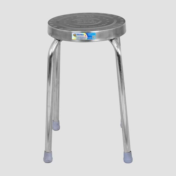 Ghế đẩu inox SUPER mặt 30 phi 25 - Nội Ngoại Thất Inox Nhựa - Qui Phúc - quiphuc.com