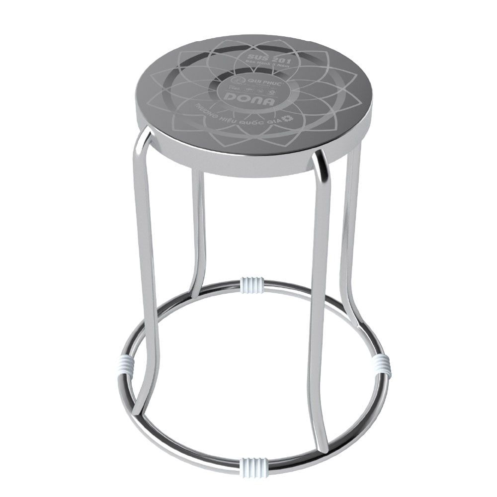  Combo Bàn inox WIN 1m2 4U cạnh vuông + 10 Ghế đôn inox DONA mặt 30 phi 19 201 