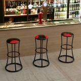  Ghế đôn 3 vòng sắt đỏ đen 