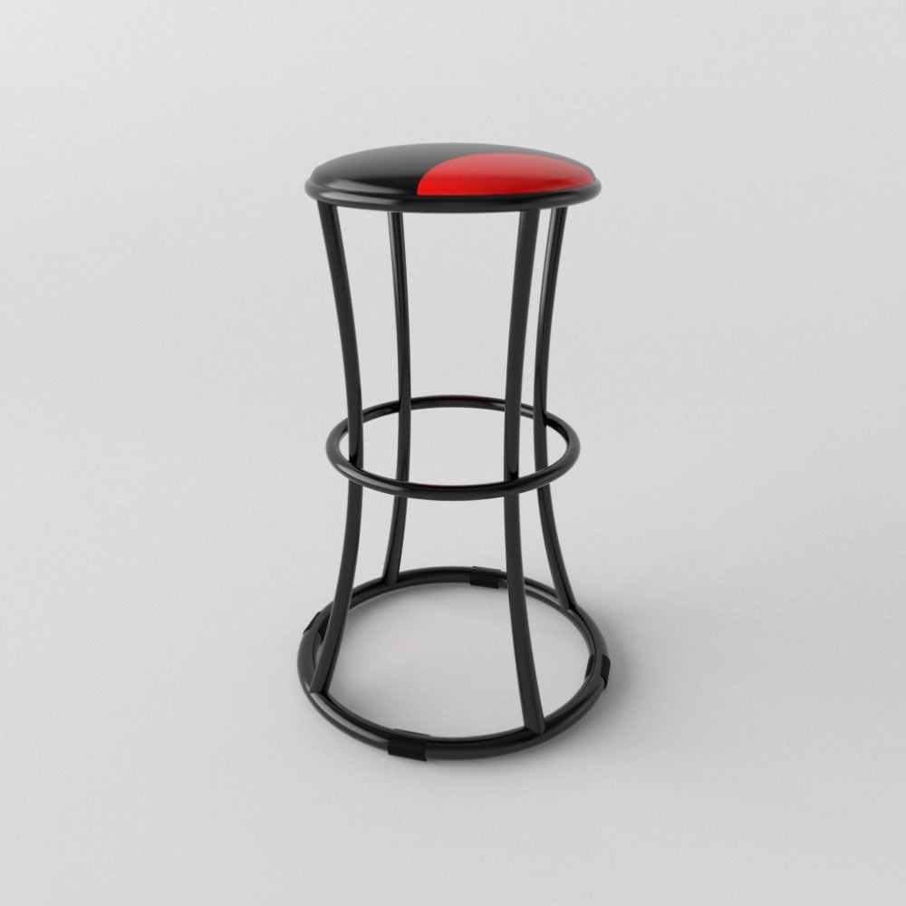  Ghế đôn 3 vòng sắt đỏ đen 