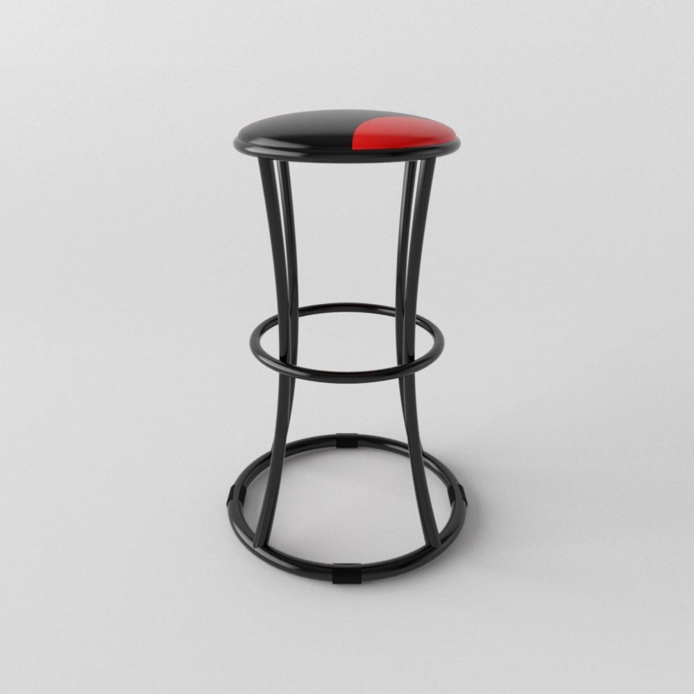  Ghế đôn 3 vòng sắt đỏ đen 