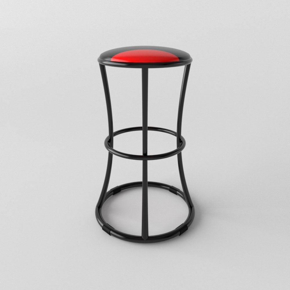  Ghế đôn 3 vòng sắt đỏ đen 