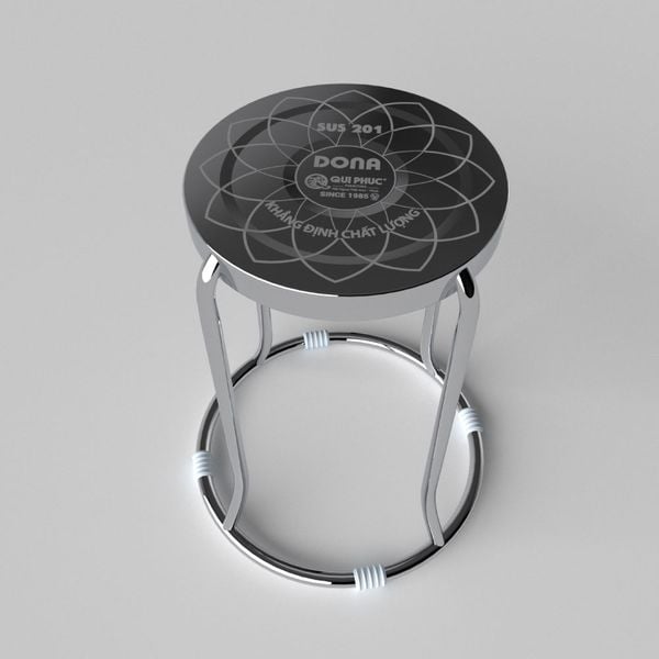 Ghế đôn inox DONA mặt 30 phi 19 - Nội Ngoại Thất Inox Nhựa - Qui Phúc - quiphuc.com