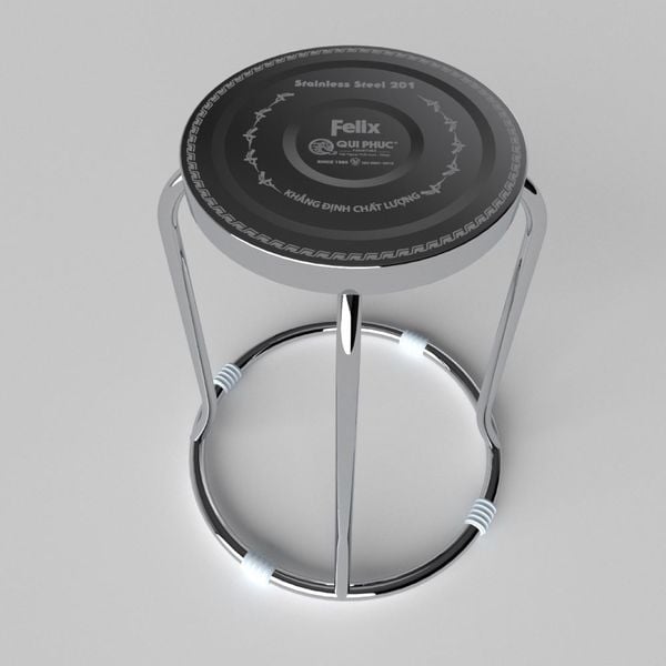 Ghế đôn inox FELIX mặt 28 phi 19 - Nội Ngoại Thất Inox Nhựa - Qui Phúc - quiphuc.com