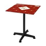  Bàn kiếng 6 tấc chân 1 trụ sắt - Đen 