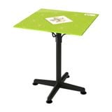  Bàn kiếng 6 tấc chân Paris 1 trụ sắt - Đen 