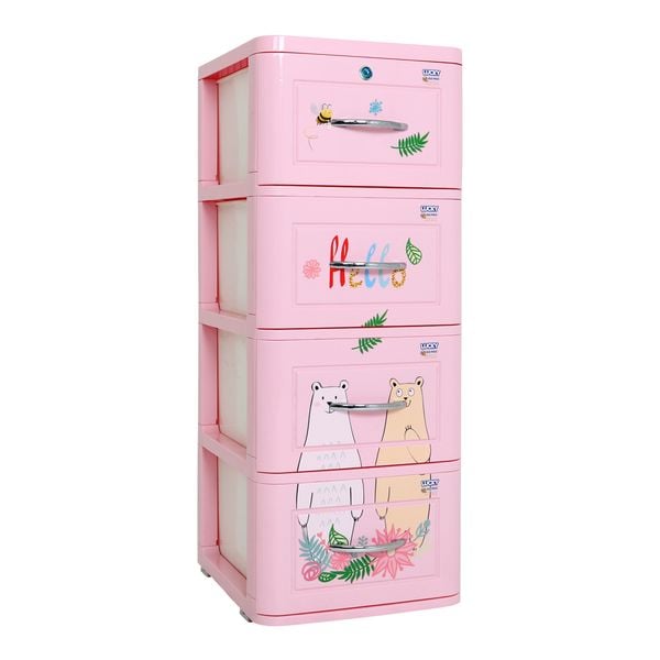 Tủ nhựa LUCKY 4 tầng - Nội Ngoại Thất Inox Nhựa - Qui Phúc - quiphuc.com