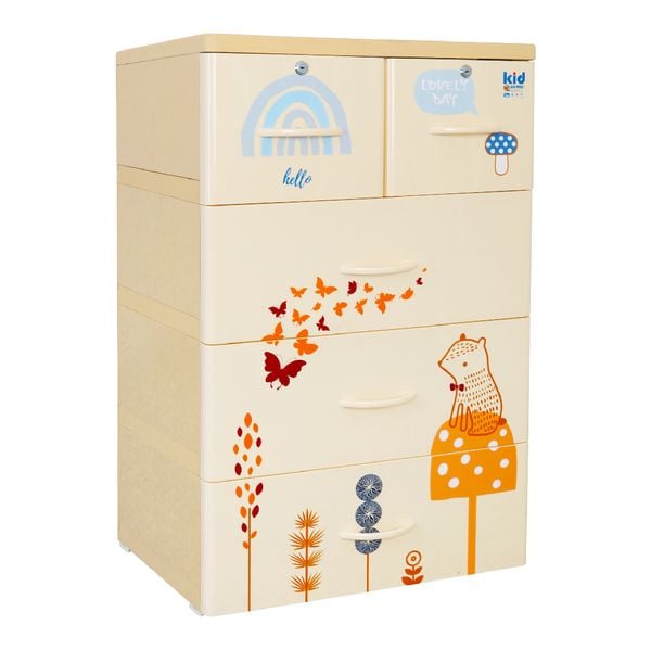 Tủ nhựa KID 4 tầng - Nội Ngoại Thất Inox Nhựa - Qui Phúc - quiphuc.com