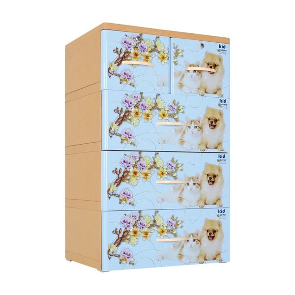 Tủ nhựa KID 4 tầng - Nội Ngoại Thất Inox Nhựa - Qui Phúc - quiphuc.com