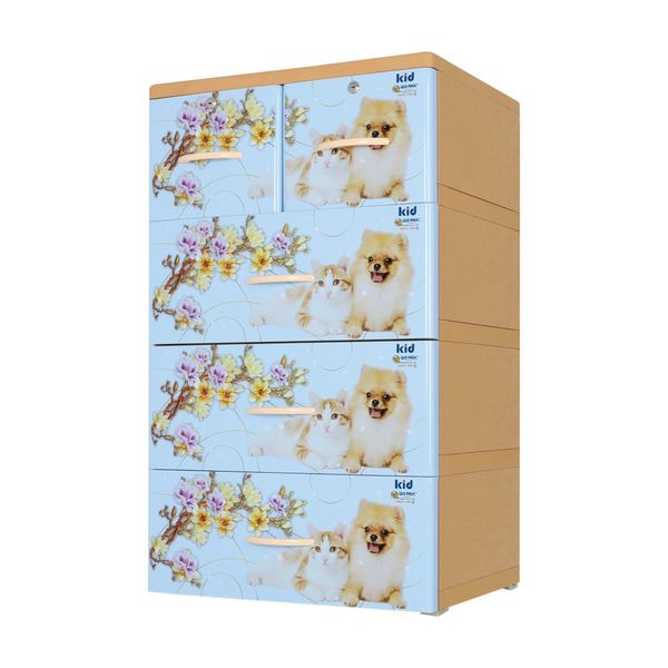 Tủ nhựa KID 4 tầng - Nội Ngoại Thất Inox Nhựa - Qui Phúc - quiphuc.com