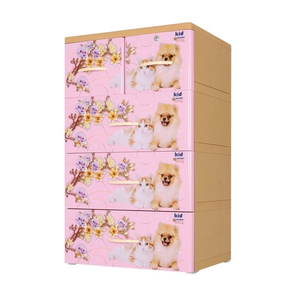Tủ nhựa KID 4 tầng - Nội Ngoại Thất Inox Nhựa - Qui Phúc - quiphuc.com