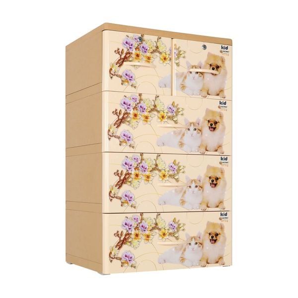 Tủ nhựa KID 4 tầng - Nội Ngoại Thất Inox Nhựa - Qui Phúc - quiphuc.com