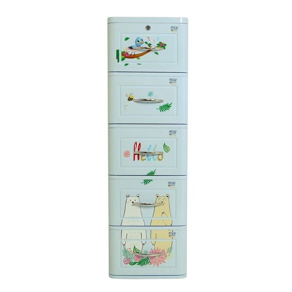 Tủ nhựa LUCKY 5 tầng - Nội Ngoại Thất Inox Nhựa - Qui Phúc - quiphuc.com