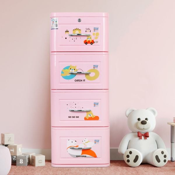 Tủ nhựa LUCKY 4 tầng - Nội Ngoại Thất Inox Nhựa - Qui Phúc - quiphuc.com