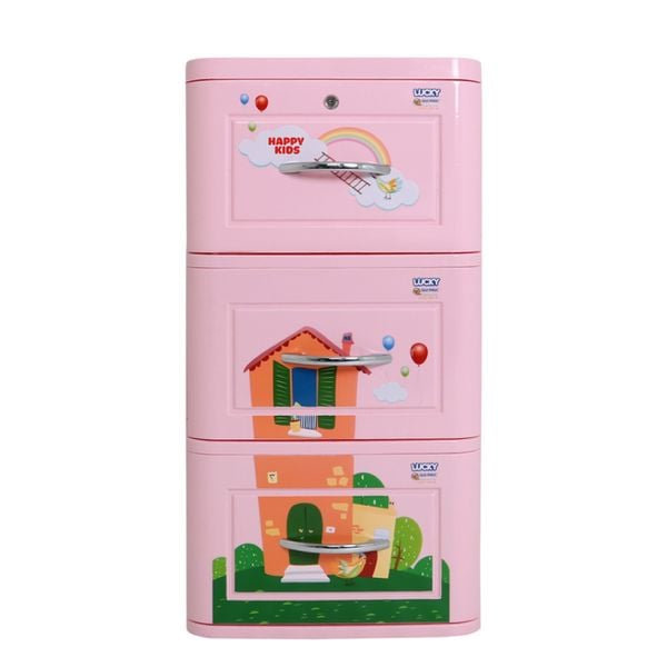 Tủ nhựa LUCKY 3 tầng - Nội Ngoại Thất Inox Nhựa - Qui Phúc - quiphuc.com