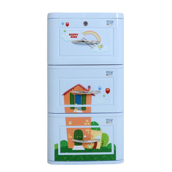 Tủ nhựa LUCKY 3 tầng - Nội Ngoại Thất Inox Nhựa - Qui Phúc - quiphuc.com