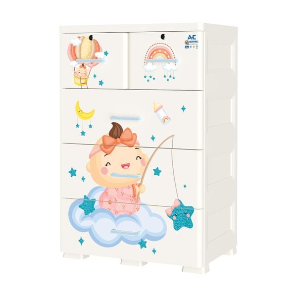 Tủ nhựa AE 4 tầng - Nội Ngoại Thất Inox Nhựa - Qui Phúc - quiphuc.com