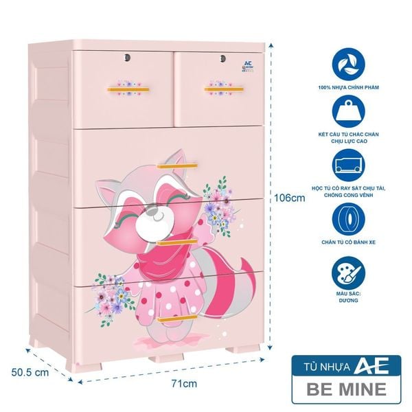 Tủ nhựa AE 4 tầng - Nội Ngoại Thất Inox Nhựa - Qui Phúc - quiphuc.com