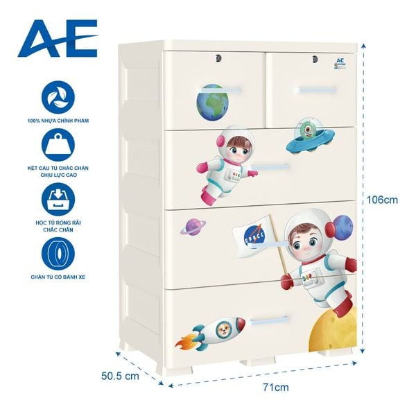 Tủ nhựa AE 4 tầng - Nội Ngoại Thất Inox Nhựa - Qui Phúc - quiphuc.com