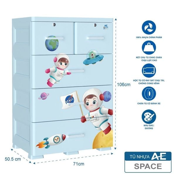 Tủ nhựa AE 4 tầng - Nội Ngoại Thất Inox Nhựa - Qui Phúc - quiphuc.com