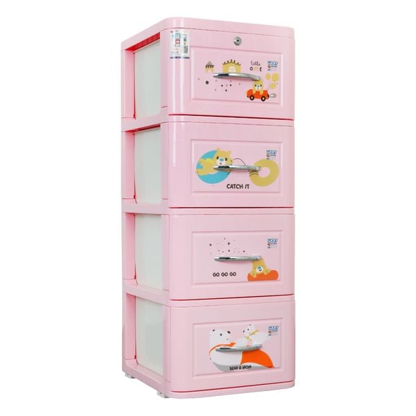 Tủ nhựa LUCKY 4 tầng - Nội Ngoại Thất Inox Nhựa - Qui Phúc - quiphuc.com