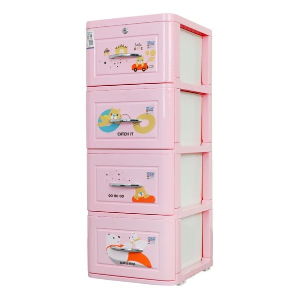 Tủ nhựa LUCKY 4 tầng - Nội Ngoại Thất Inox Nhựa - Qui Phúc - quiphuc.com