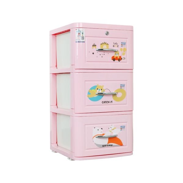 Tủ nhựa LUCKY 3 tầng - Nội Ngoại Thất Inox Nhựa - Qui Phúc - quiphuc.com