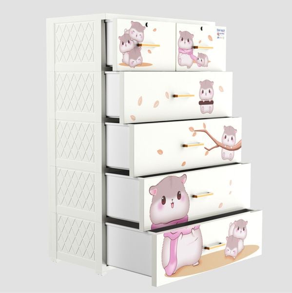 Tủ nhựa DELI MAX 5 tầng - Nội Ngoại Thất Inox Nhựa - Qui Phúc - quiphuc.com