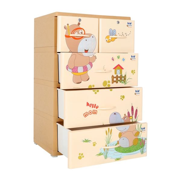 Tủ nhựa KID 4 tầng - Nội Ngoại Thất Inox Nhựa - Qui Phúc - quiphuc.com