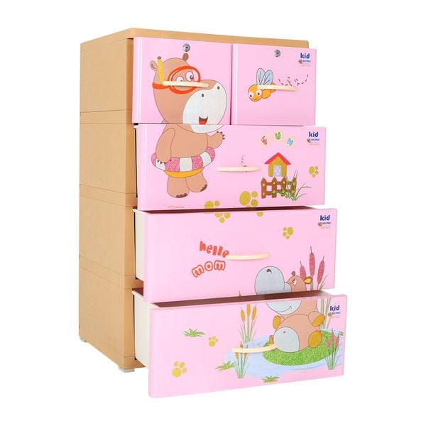 Tủ nhựa KID 4 tầng - Nội Ngoại Thất Inox Nhựa - Qui Phúc - quiphuc.com