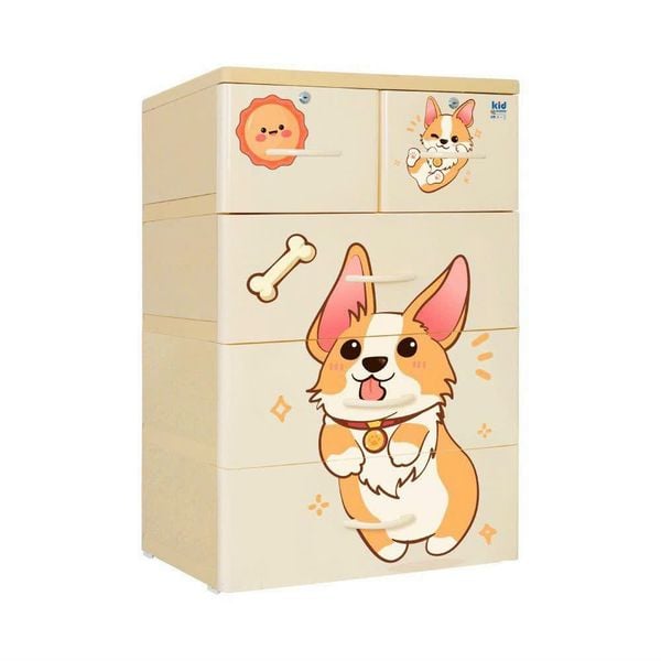 Tủ nhựa KID 4 tầng - Nội Ngoại Thất Inox Nhựa - Qui Phúc - quiphuc.com