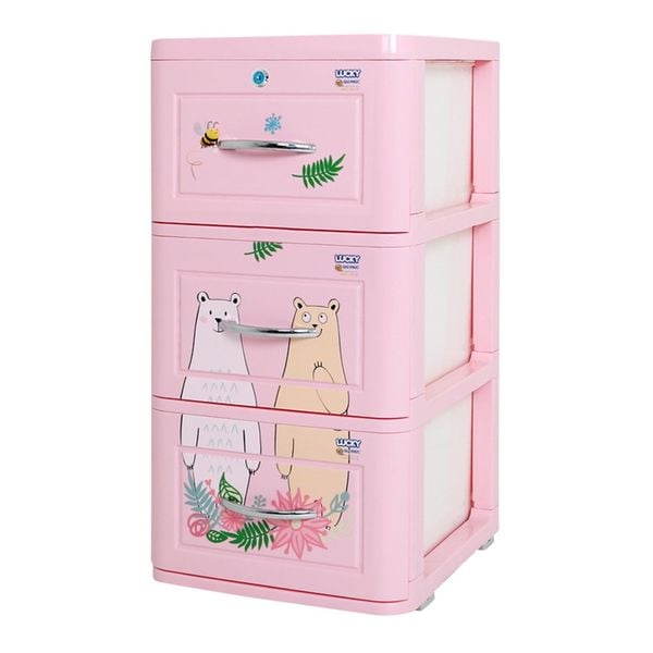 Tủ nhựa LUCKY 3 tầng - Nội Ngoại Thất Inox Nhựa - Qui Phúc - quiphuc.com