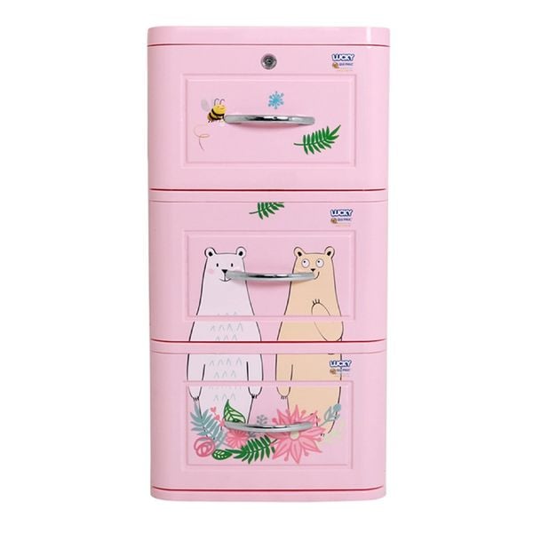 Tủ nhựa LUCKY 3 tầng - Nội Ngoại Thất Inox Nhựa - Qui Phúc - quiphuc.com