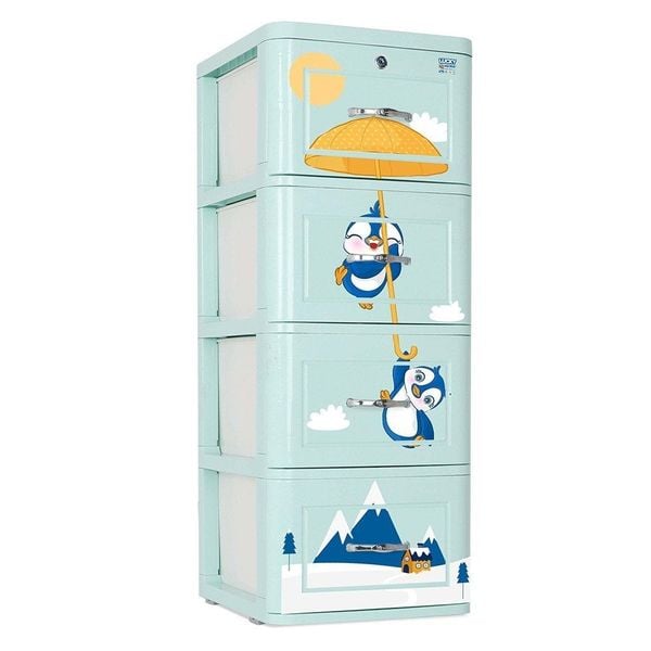 Tủ nhựa LUCKY 4 tầng - Nội Ngoại Thất Inox Nhựa - Qui Phúc - quiphuc.com