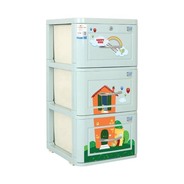 Tủ nhựa LUCKY 3 tầng - Nội Ngoại Thất Inox Nhựa - Qui Phúc - quiphuc.com