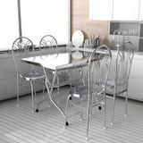  Bộ bàn inox chữ nhật WIN 4 ghế dựa xếp 