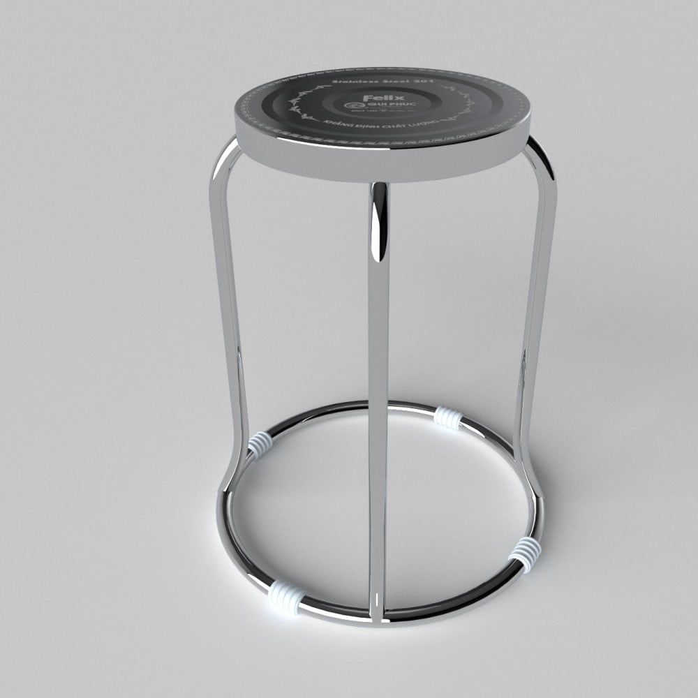  Bàn tròn inox Felix 1m2  + 10 ghế đôn inox Felix 201/ đẩu inox Felix 201 