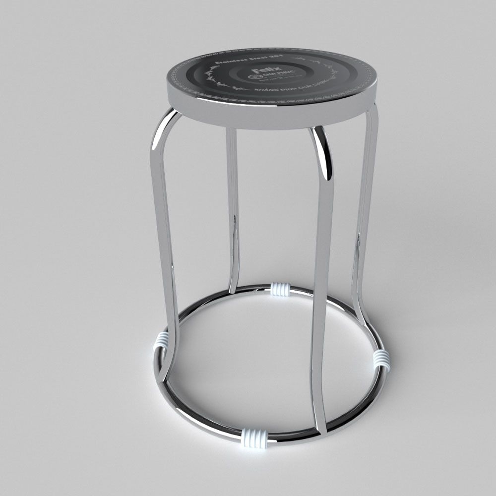  Bàn tròn inox Felix 1m2  + 10 ghế đôn inox Felix 201/ đẩu inox Felix 201 