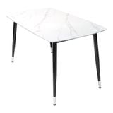  Bộ bàn CERAMIC trắng chân chữ U 6 ghế 