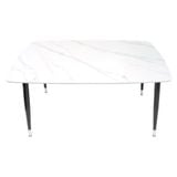  Bộ bàn CERAMIC trắng chân chữ U 6 ghế 