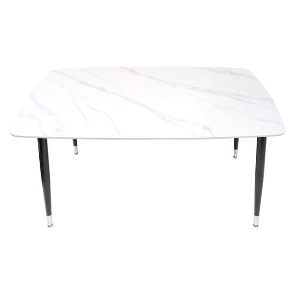 Bộ bàn CERAMIC trắng chân chữ U 6 ghế - Nội Ngoại Thất Inox Nhựa - Qui Phúc - quiphuc.com