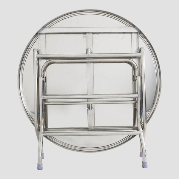 Bộ bàn tròn inox SUPER 1m2 10 ghế đôn - Nội Ngoại Thất Inox Nhựa - Qui Phúc - quiphuc.com