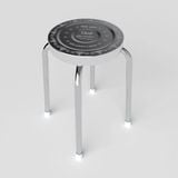  Bộ bàn tròn inox FELIX Otis 1m2 10 ghế đẩu inox 