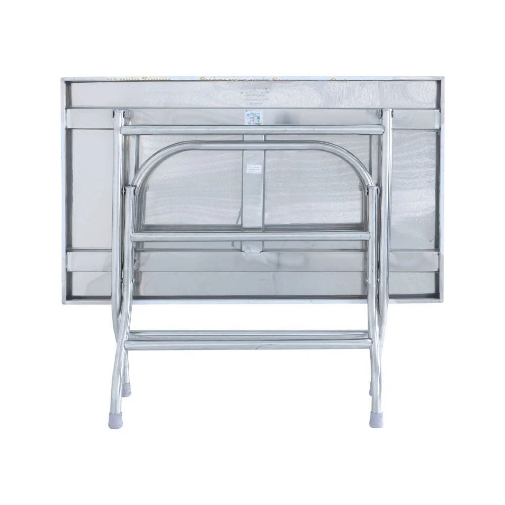  Bộ bàn inox chữ nhật DONA 700 x 1200mm 4 ghế dựa inox 