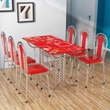  Bộ bàn kiếng chân Mickey/Mai đỏ - 6 ghế 