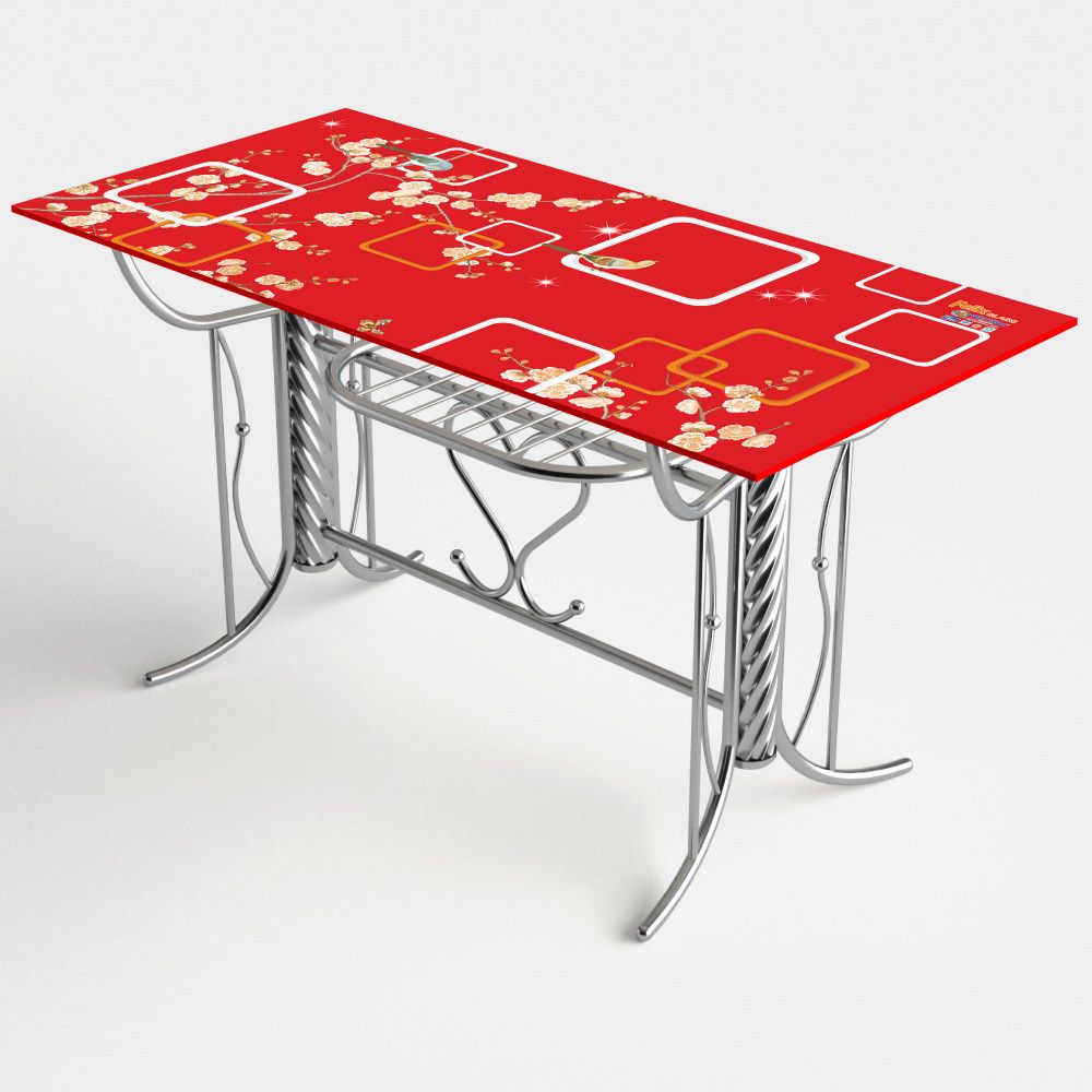  Bộ bàn kiếng chân Mickey/Mai đỏ - 6 ghế 