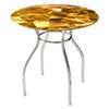 Bộ bàn kiếng DELI 8 tấc chân PISA - 4 ghế DONA đu đủ - Nội Ngoại Thất Inox Nhựa - Qui Phúc - quiphuc.com